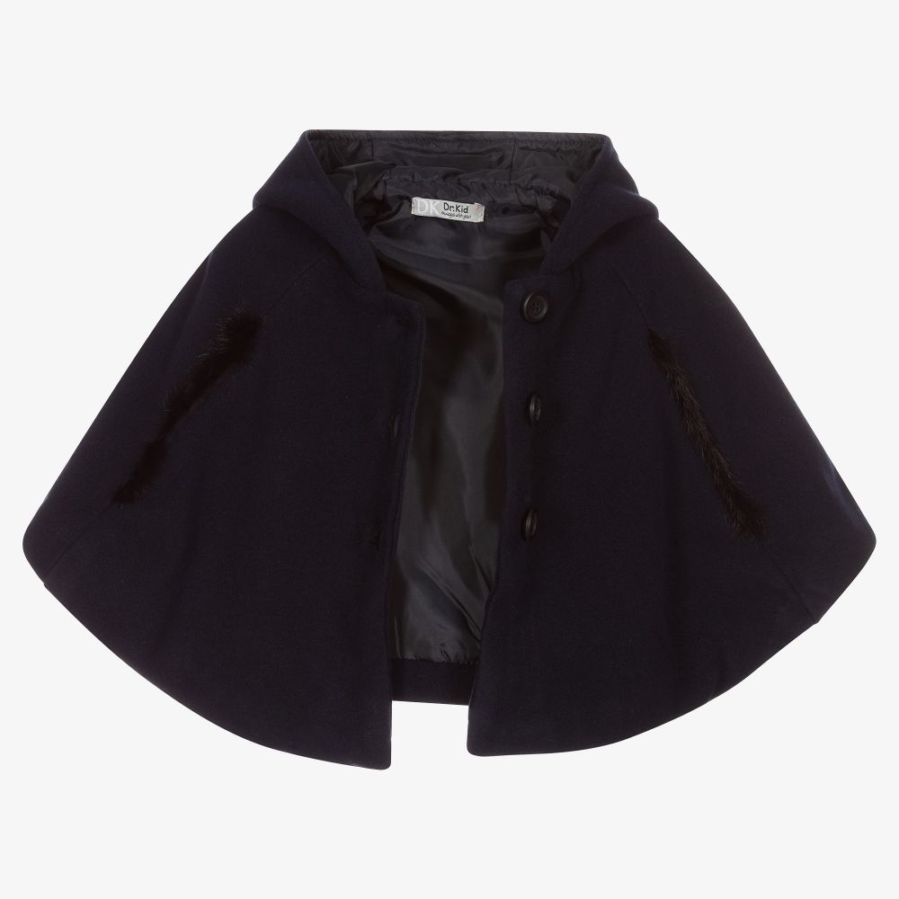 Dr. Kid-Baby Girls Navy Blue Cape | Childrensalon Outlet