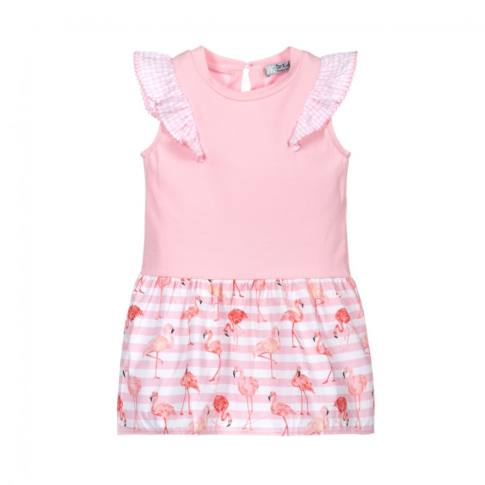 Dr. Kid - Baby Girls Pink Cotton Dress | Childrensalon