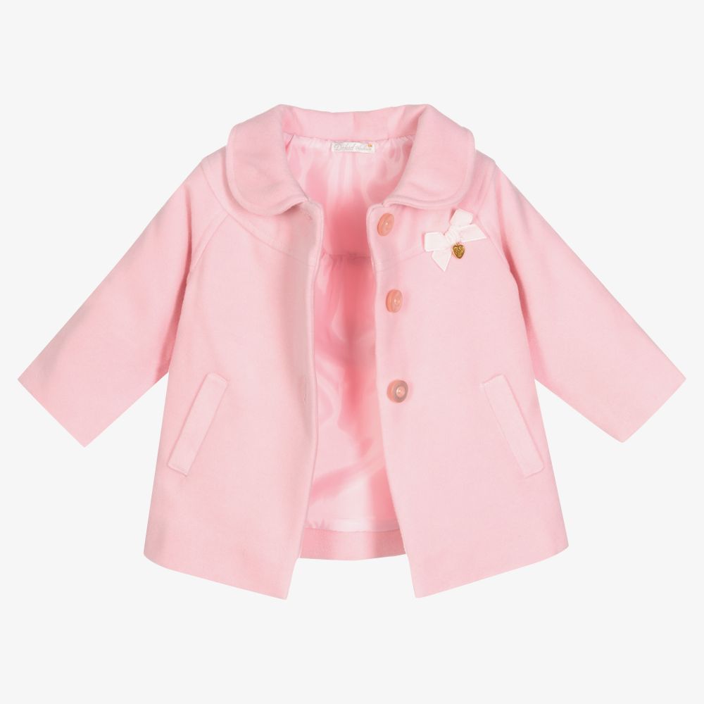 Dr. Kid-Baby Girls Pink Felted Coat | Childrensalon Outlet