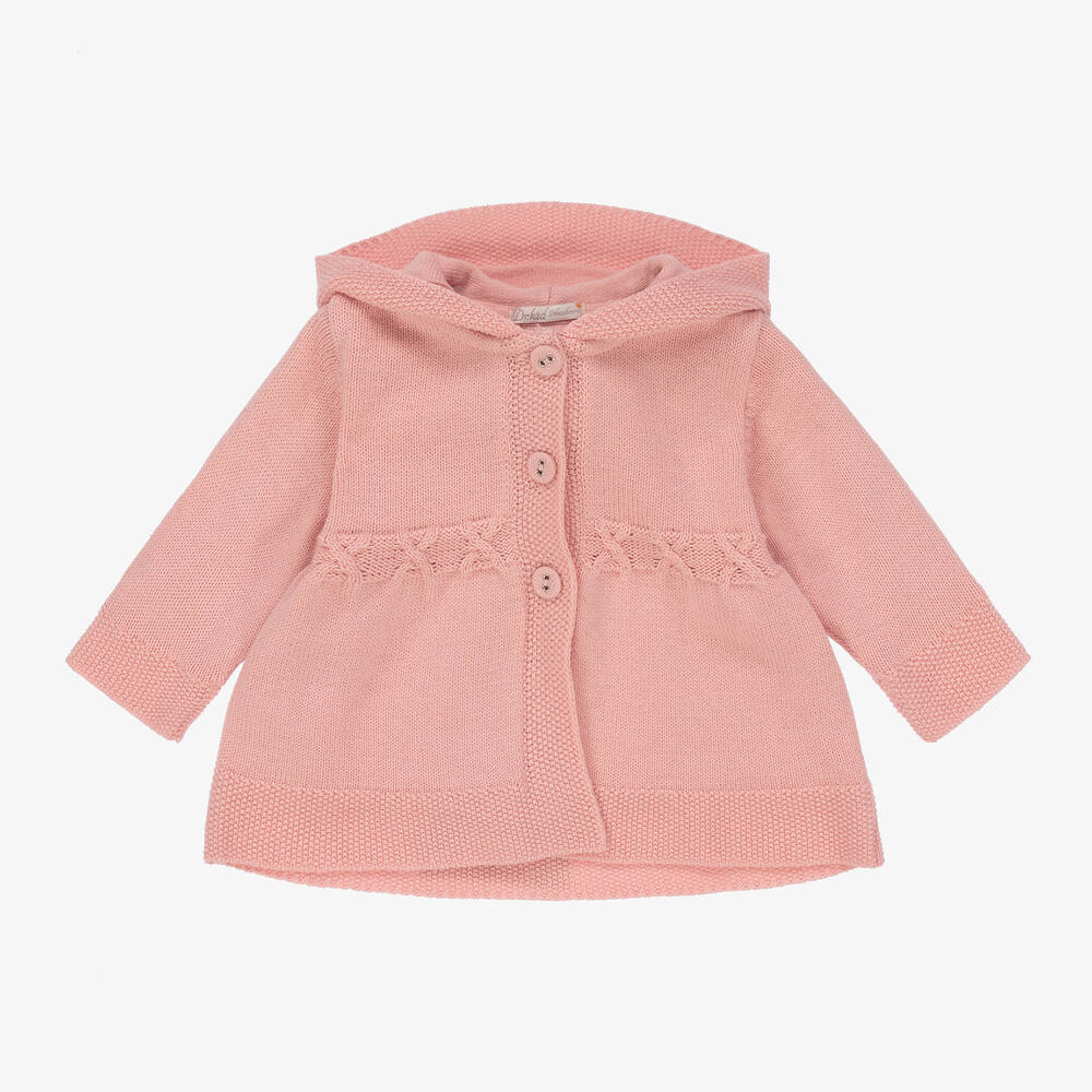 Dr. Kid - Baby Girls Pink Knitted Coat | Childrensalon
