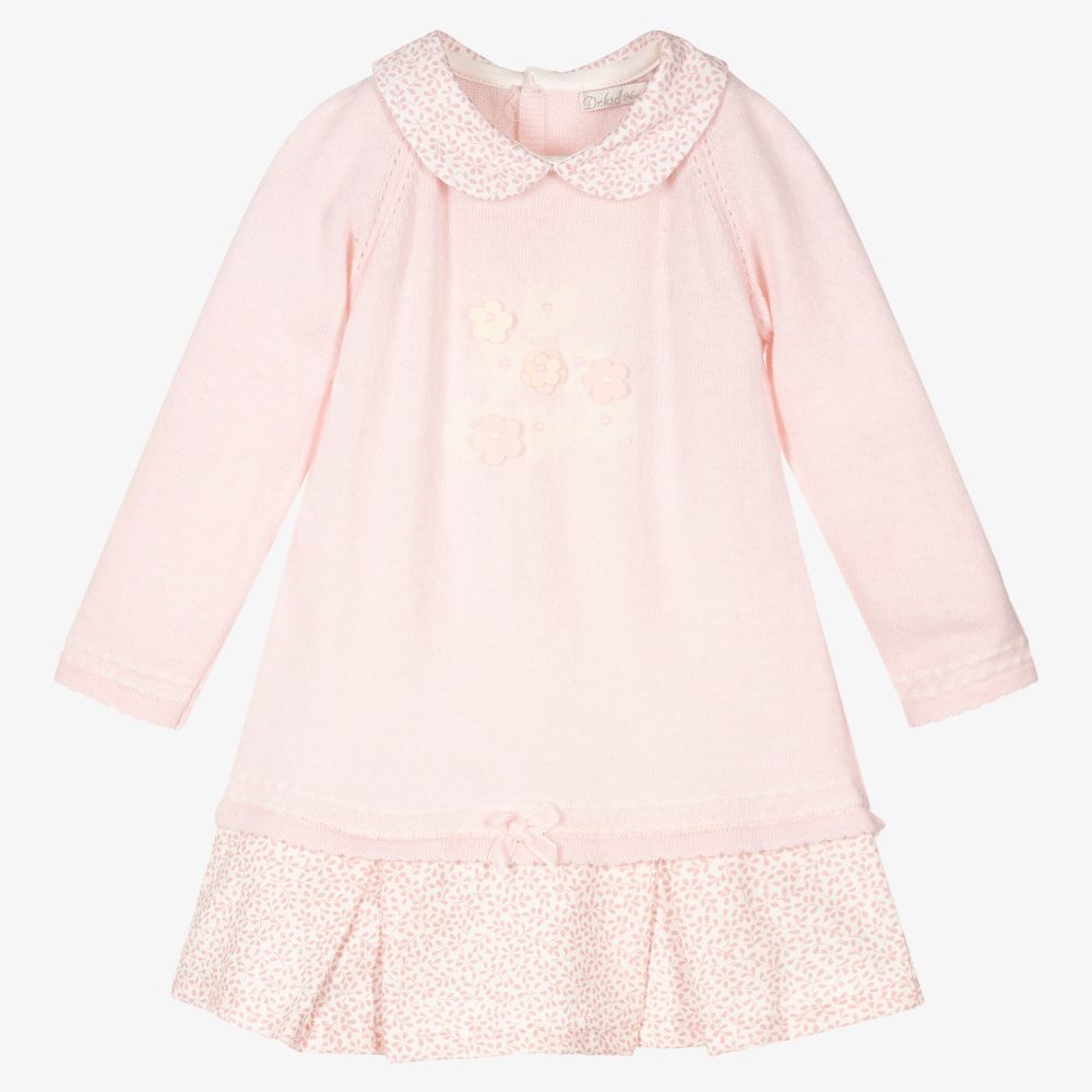 Dr. Kid - Baby Girls Pink Knitted Dress | Childrensalon