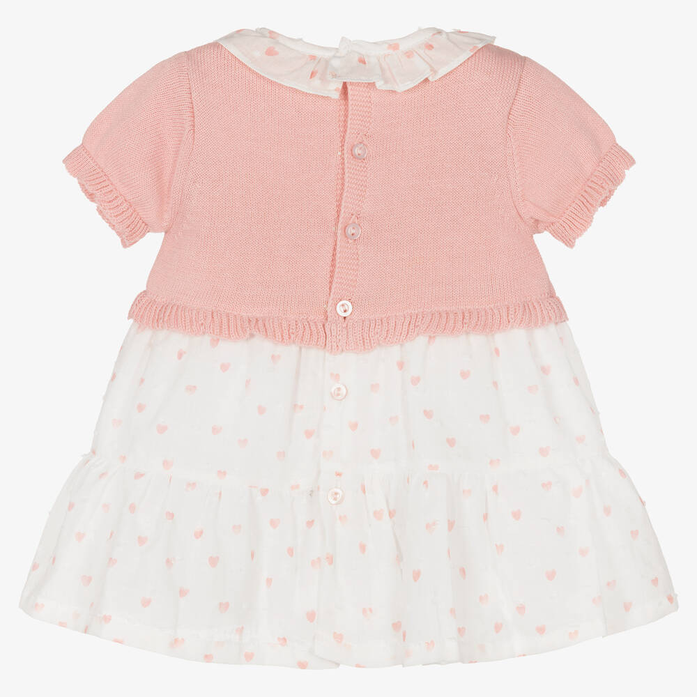 Dr. Kid-Baby Girls Pink & White Cotton Dress | Childrensalon Outlet