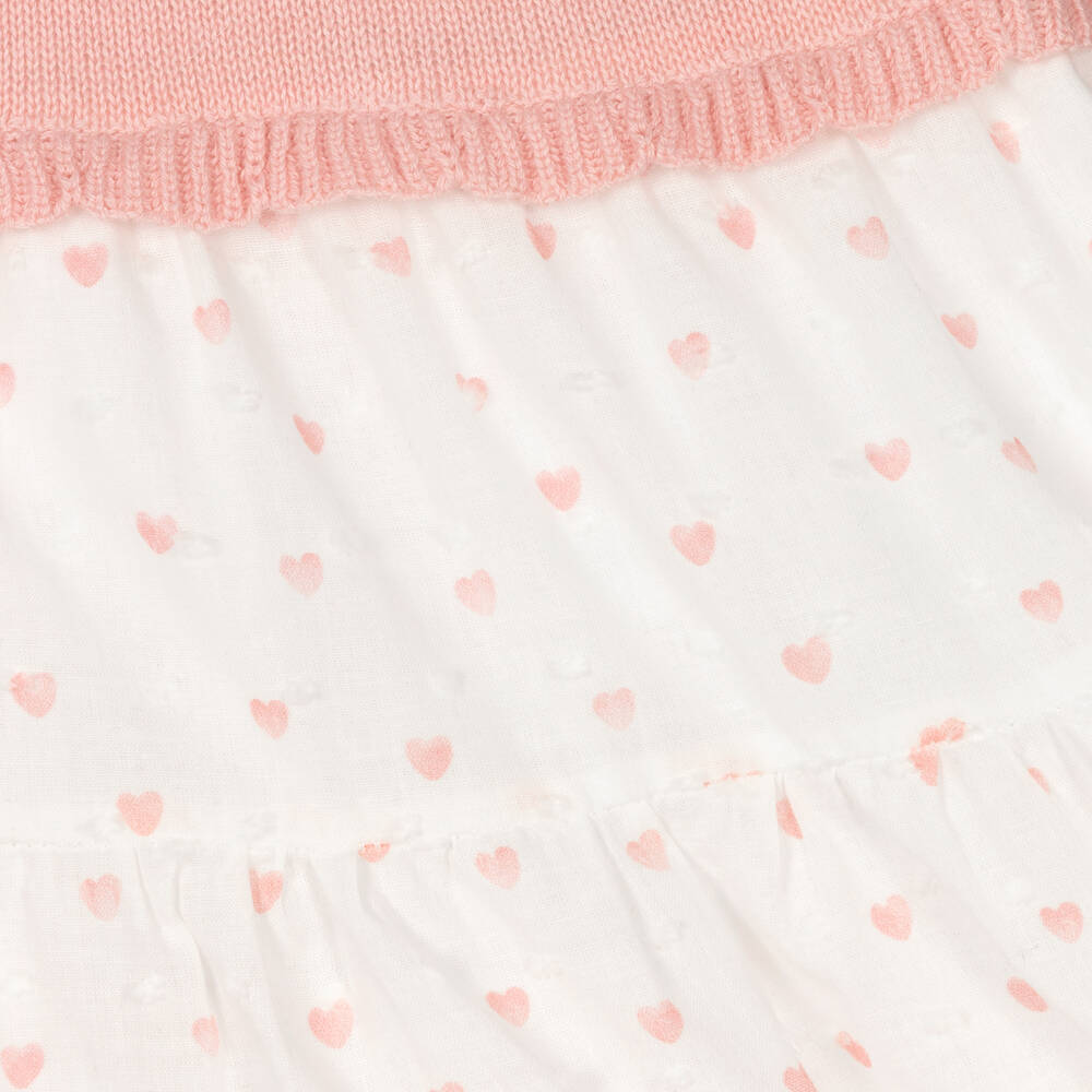 Dr. Kid-Baby Girls Pink & White Cotton Dress | Childrensalon Outlet