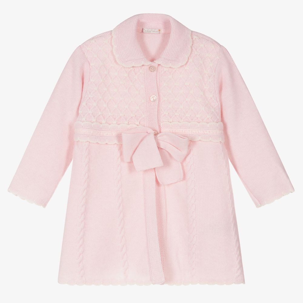 Dr. Kid - Baby Girls Pink Wool Cardigan | Childrensalon