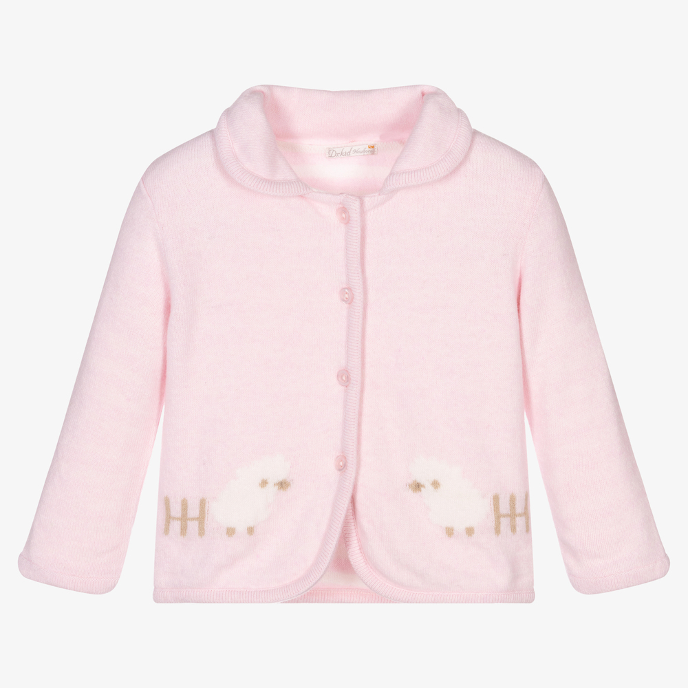 Dr. Kid-Baby Girls Pink Wool Cardigan | Childrensalon Outlet