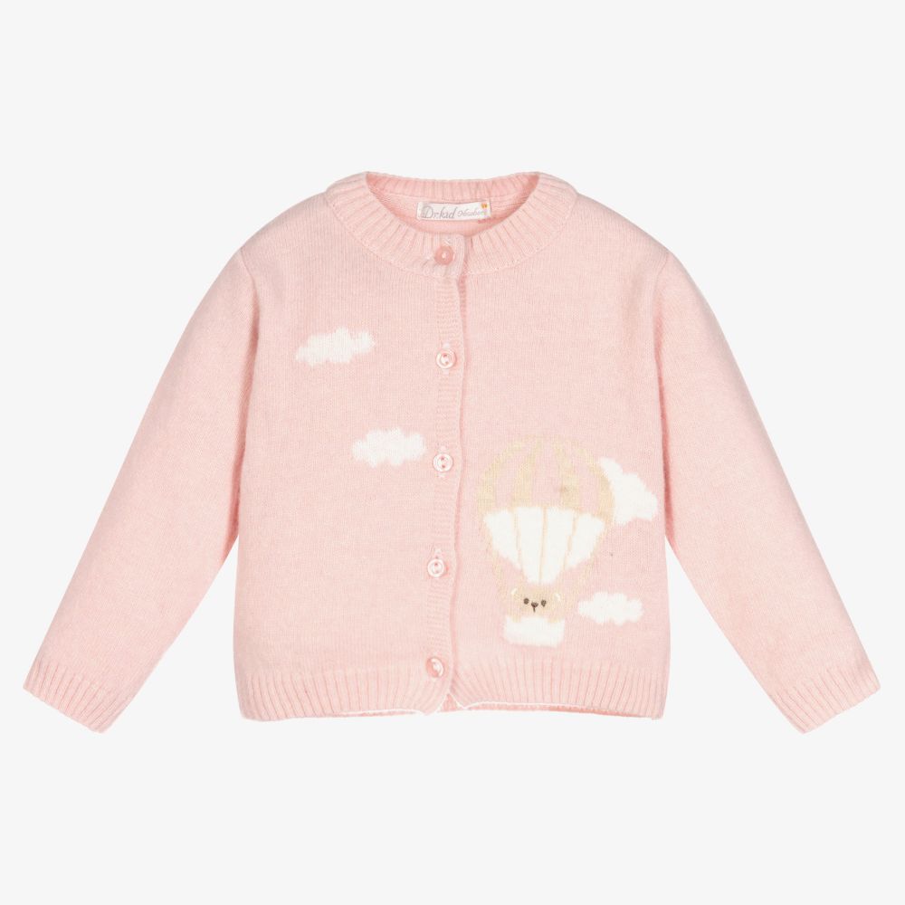 Dr. Kid - Baby Girls Pink Wool Cardigan | Childrensalon