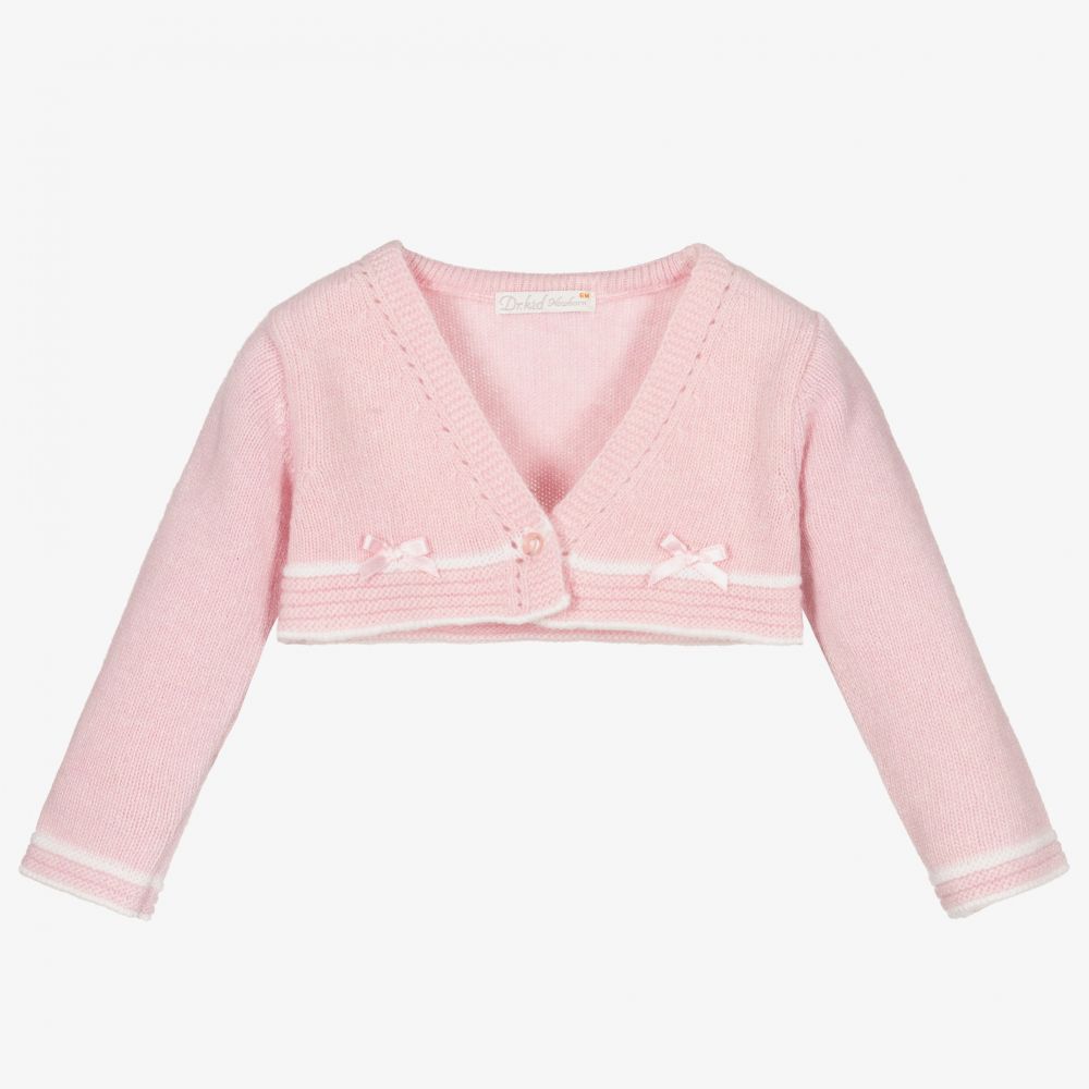 Dr. Kid Baby Girls Pink Wool Cardigan Childrensalon Outlet