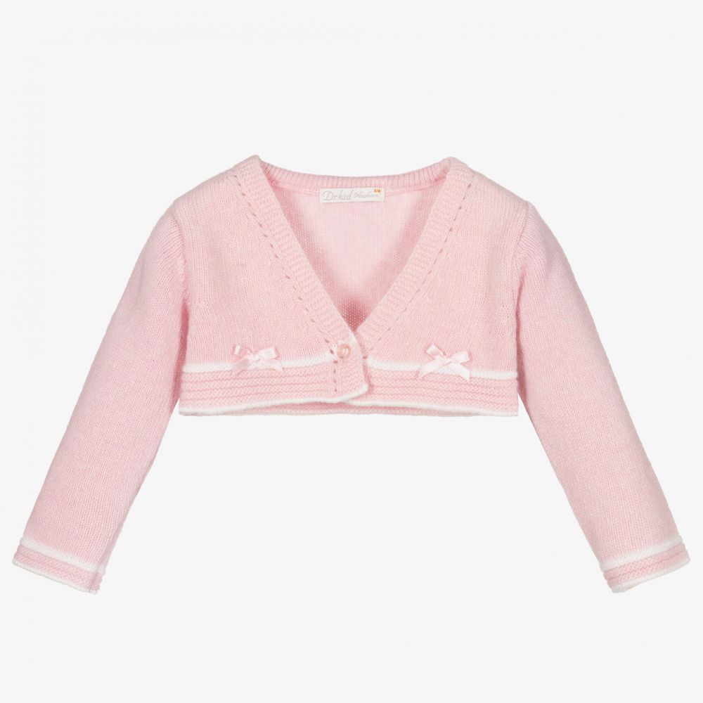 Dr. Kid - Baby Girls Pink Wool Cardigan | Childrensalon