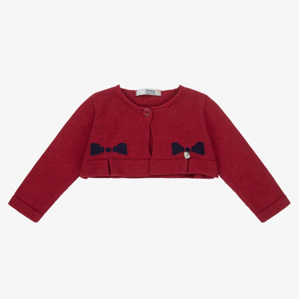 Dr. Kid - Baby Girls Red Cotton Cardigan | Childrensalon