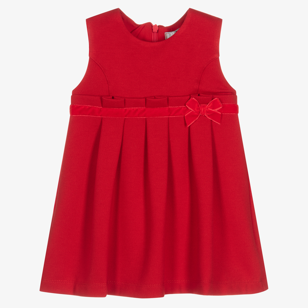 Dr. Kid - Baby Girls Red Viscose Dress | Childrensalon