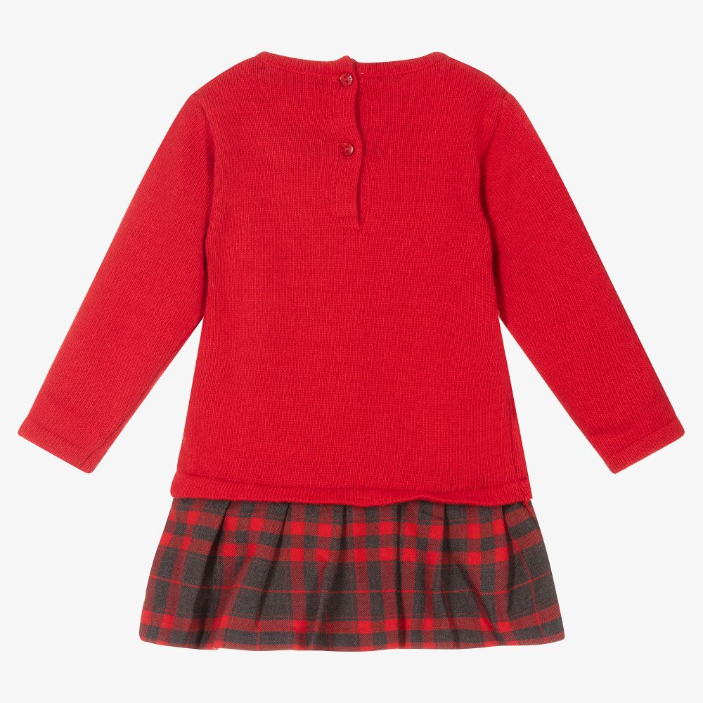 Dr. Kid-Baby Girls Red Wool Blend Dress | Childrensalon Outlet