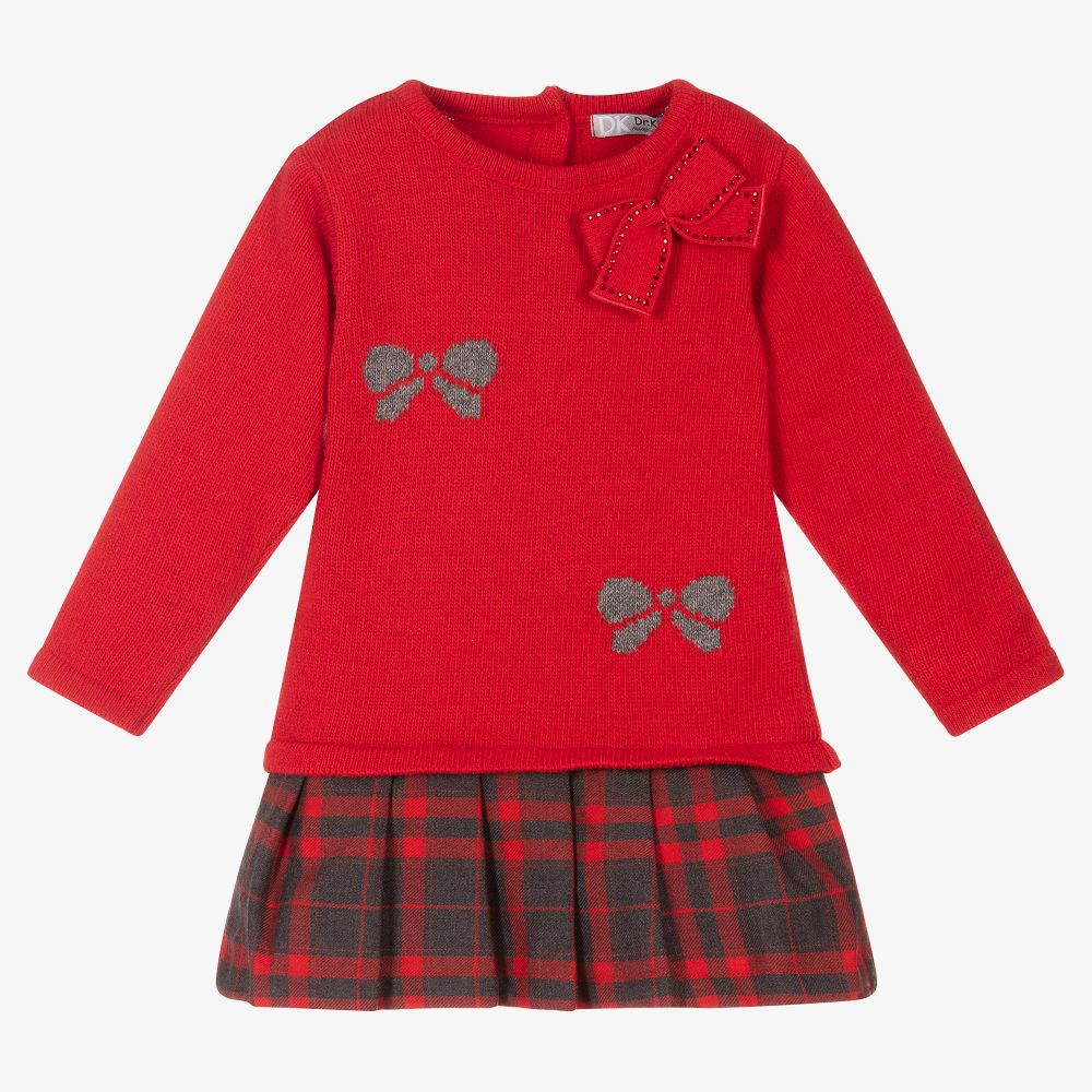 Dr. Kid - Baby Girls Red Wool Blend Dress | Childrensalon