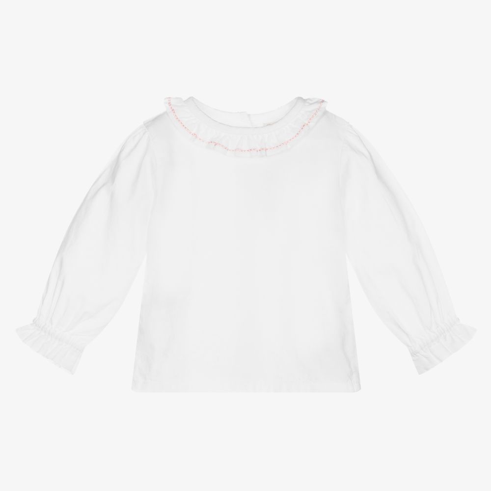 Dr. Kid-Baby Girls White Cotton Blouse | Childrensalon Outlet
