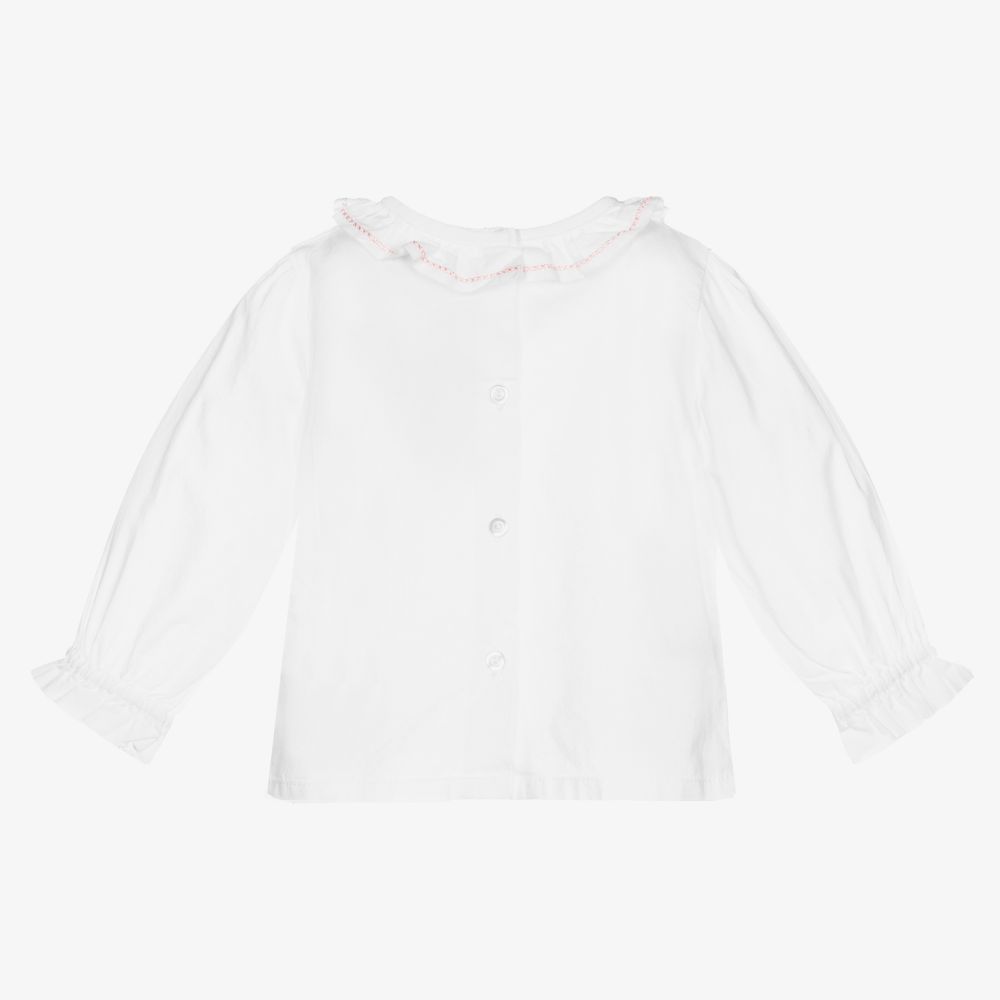Dr. Kid-Baby Girls White Cotton Blouse | Childrensalon Outlet