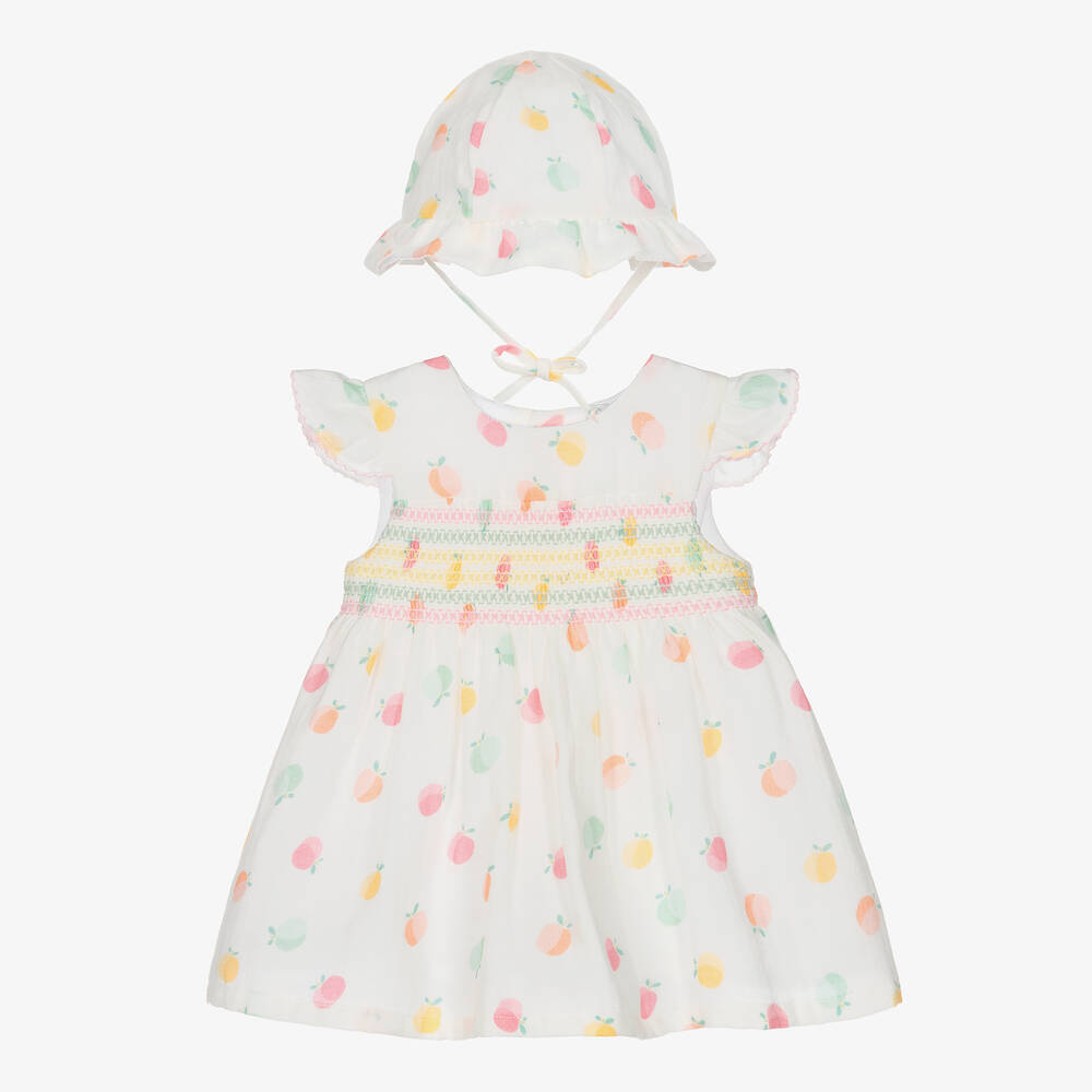 Dr. Kid - Ensemble robe et bonnet coton blanc | Childrensalon