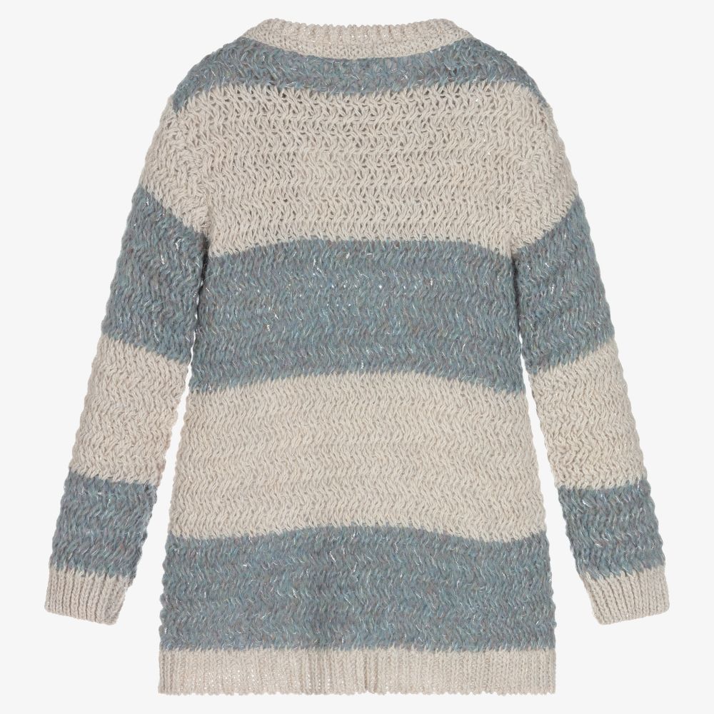 Dr. Kid-Beige & Blue Knitted Dress | Childrensalon Outlet