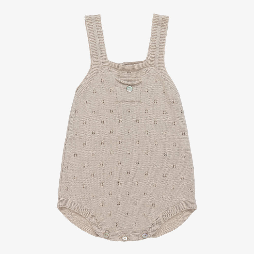 Dr. Kid-Beige Cotton Knit Baby Shortie | Childrensalon Outlet