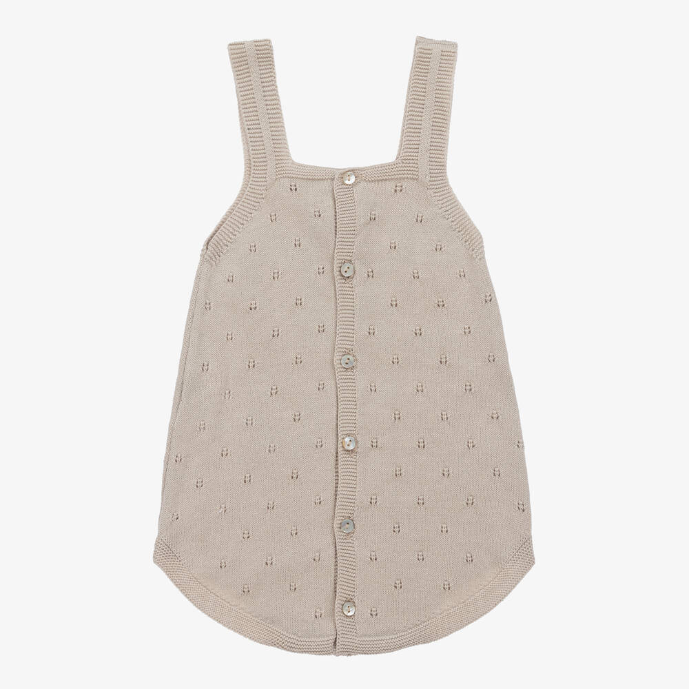 Dr. Kid-Beige Cotton Knit Baby Shortie | Childrensalon Outlet