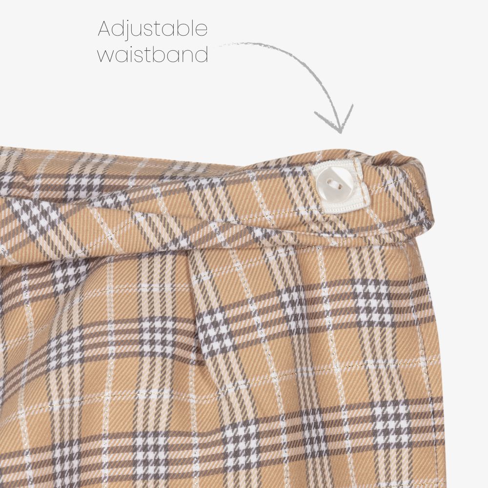 Dr. Kid-Beige Glitter Check Trousers | Childrensalon Outlet