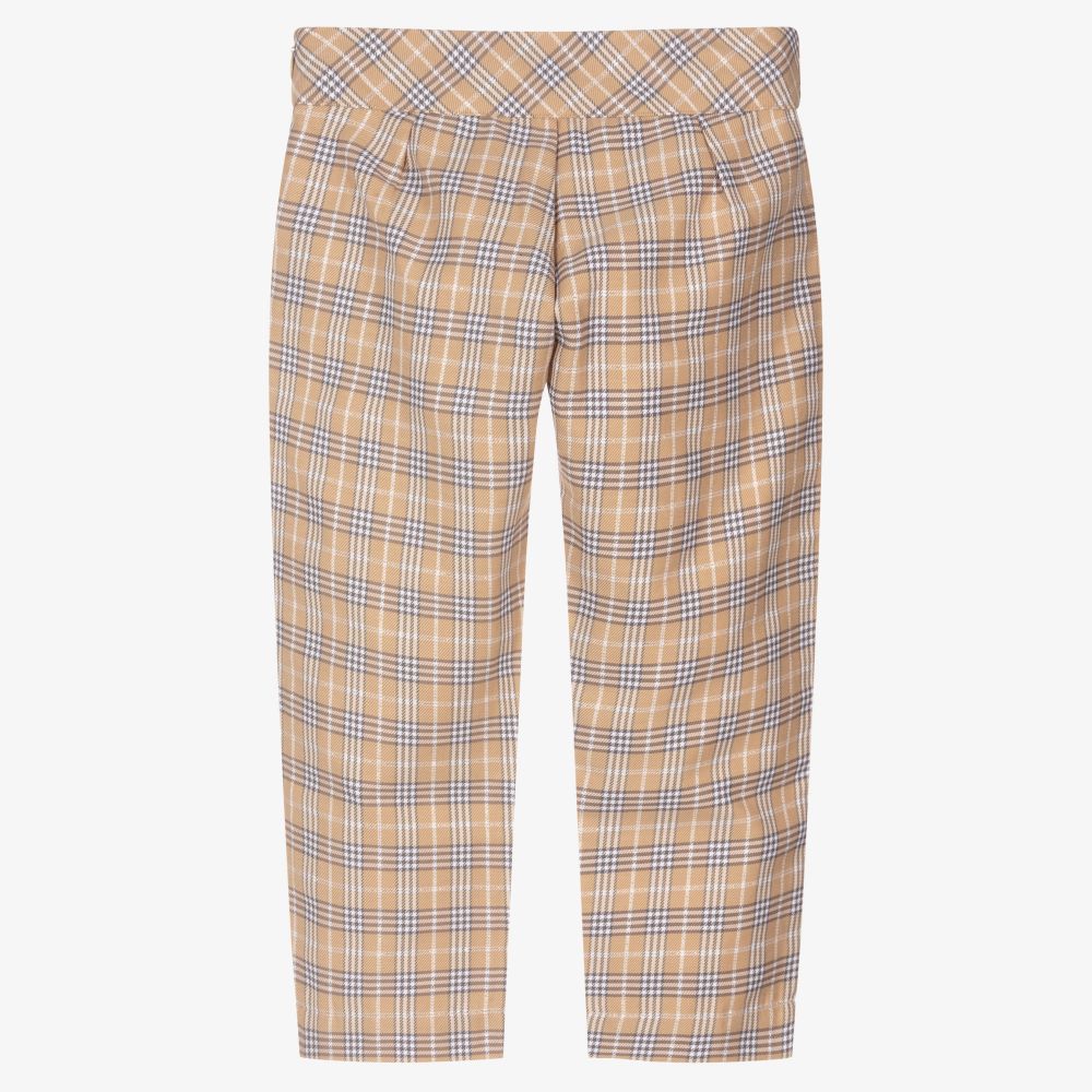 Dr. Kid-Beige Glitter Check Trousers | Childrensalon Outlet