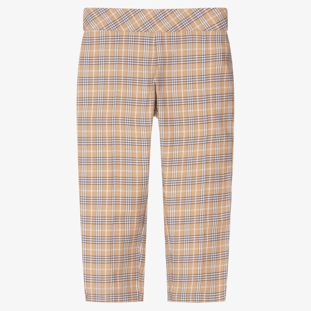 Beige checkered trousers store