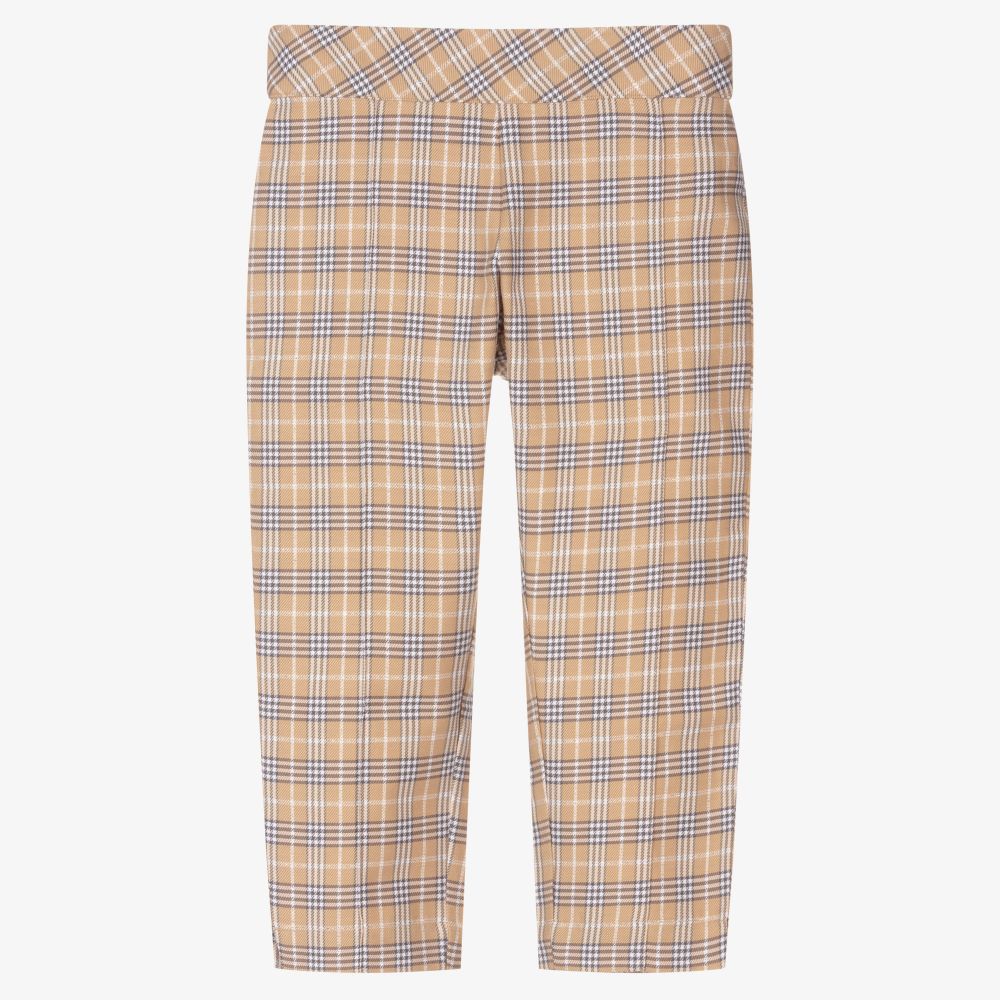 Dr. Kid - Beige Glitter Check Trousers | Childrensalon