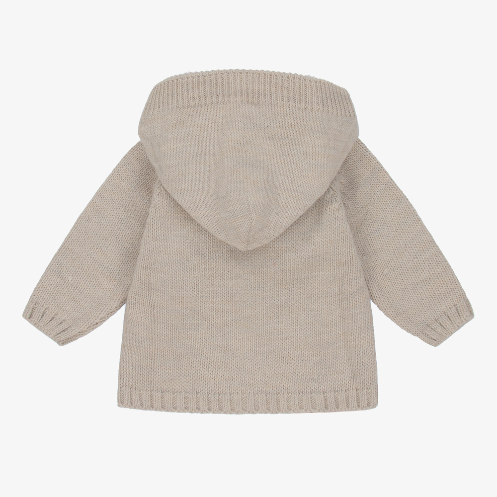 Dr. Kid-Beige Hooded Baby Cardigan | Childrensalon Outlet