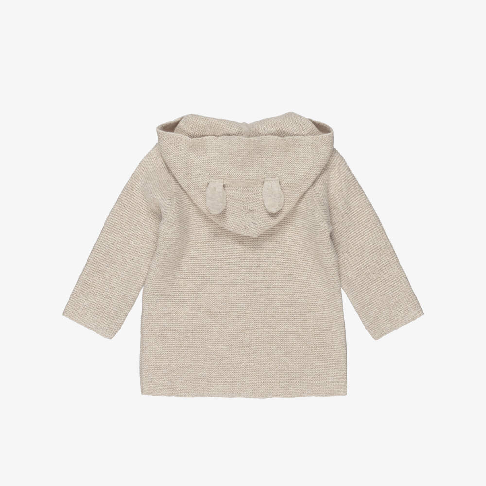 Dr. Kid-Beige Knit Long Pram Coat | Childrensalon Outlet