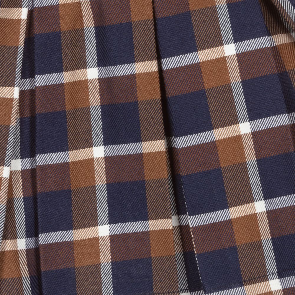Dr. Kid-Blue & Brown Checked Skirt | Childrensalon Outlet