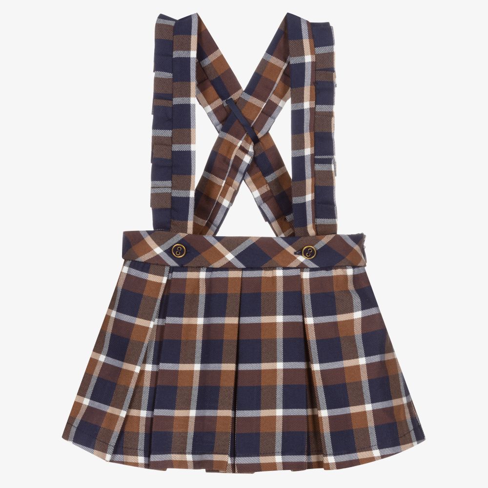 Dr. Kid - Blue & Brown Checked Skirt | Childrensalon