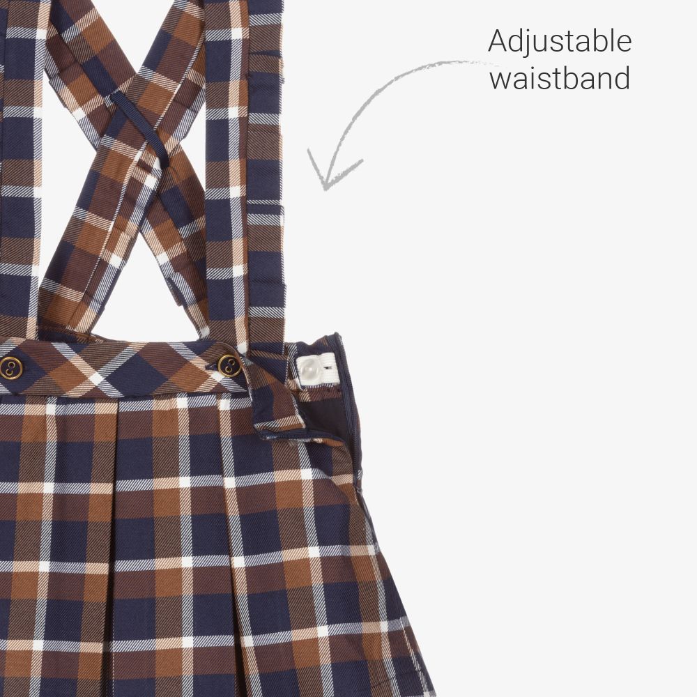 Dr. Kid-Blue & Brown Checked Skirt | Childrensalon Outlet
