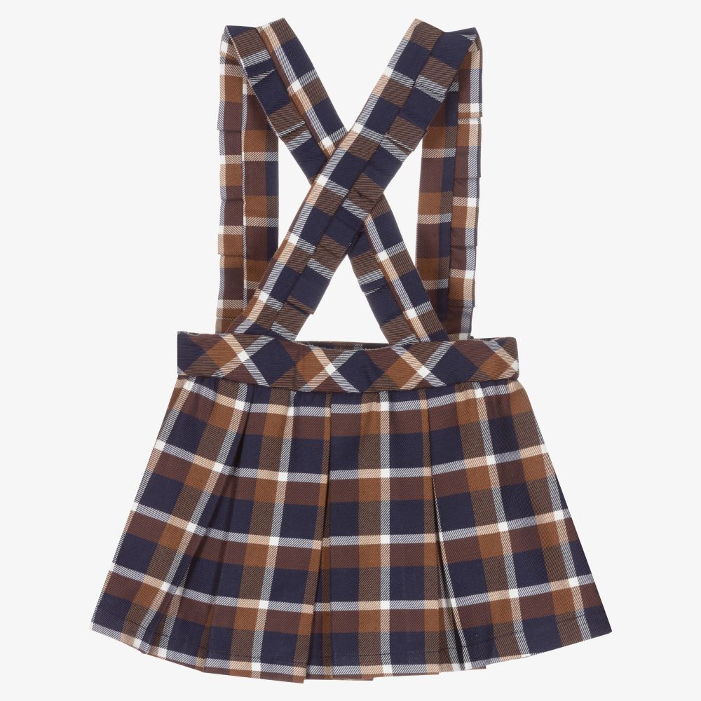 Dr. Kid-Blue & Brown Checked Skirt | Childrensalon Outlet