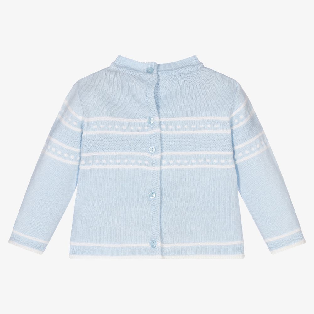 Dr. Kid-Blue Cotton Blend Baby Sweater | Childrensalon Outlet