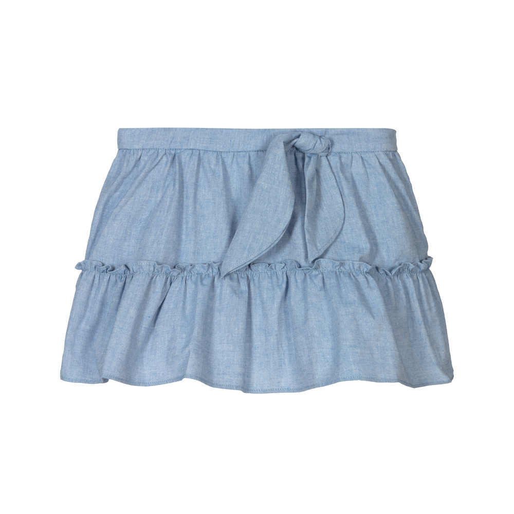 Dr. Kid - Blue Cotton Chambray Skirt | Childrensalon