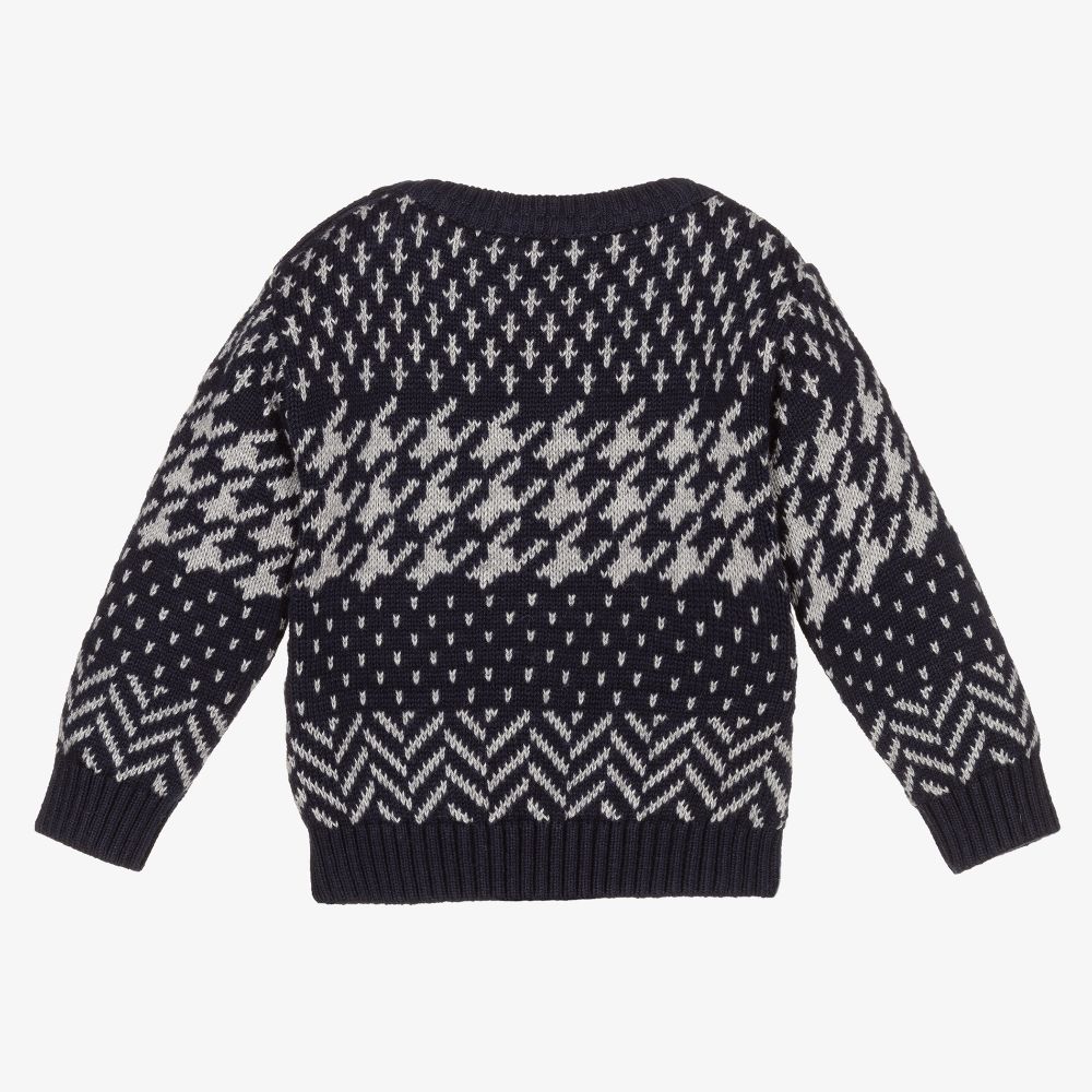 Dr. Kid-Blue Cotton & Wool Knit Jumper | Childrensalon Outlet