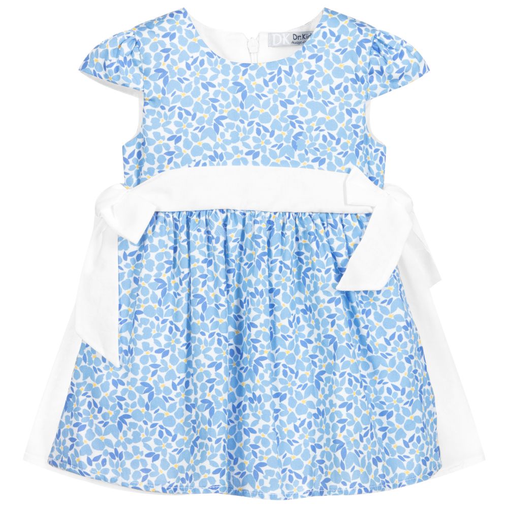Dr. Kid - Голубое хлопковое платье в цветочек | Childrensalon