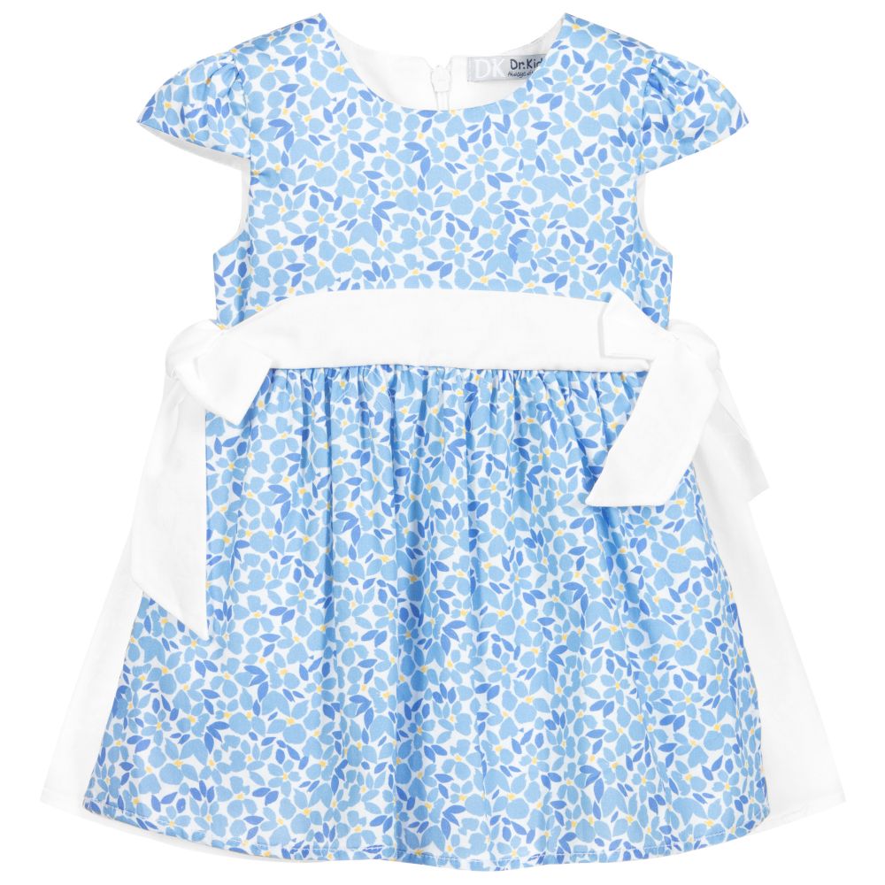 Dr. Kid - Blue Floral Cotton Dress | Childrensalon