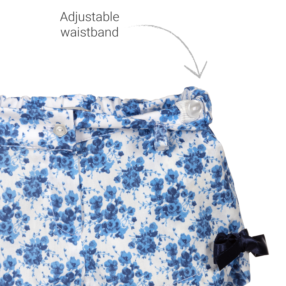 Dr. Kid-Blue Floral Cotton Shorts | Childrensalon Outlet