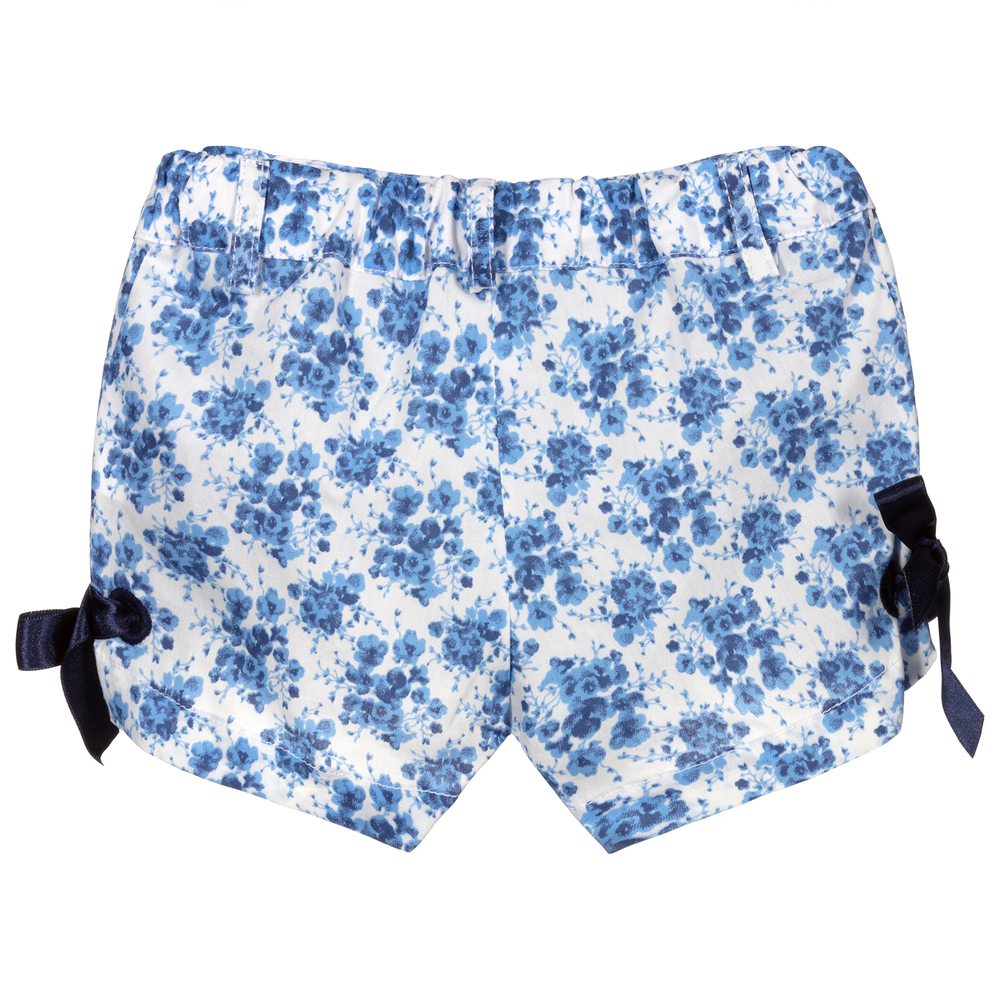 Dr. Kid-Blue Floral Cotton Shorts | Childrensalon Outlet