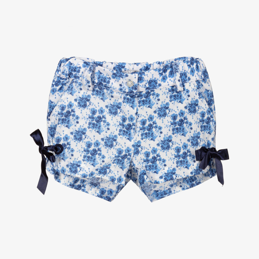 Dr. Kid-Blue Floral Cotton Shorts | Childrensalon Outlet