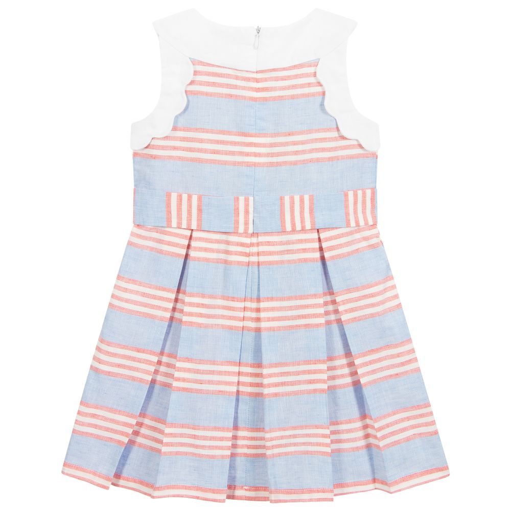 Dr. Kid-Blue & Red Linen Dress | Childrensalon Outlet