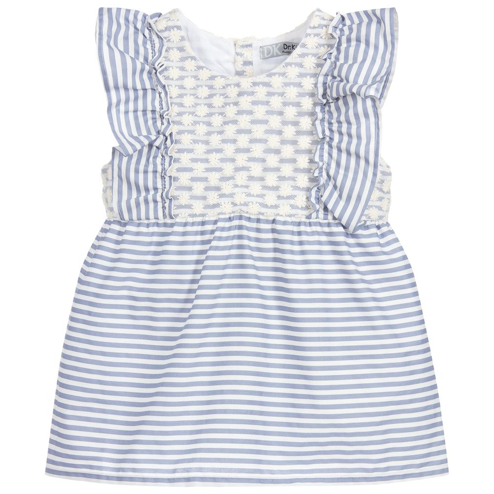 Dr. Kid - Blue Striped Cotton Blouse | Childrensalon