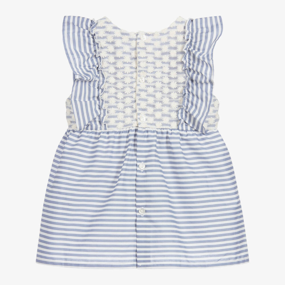 Dr. Kid-Blue Striped Cotton Blouse | Childrensalon Outlet