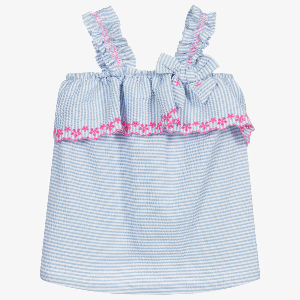 Dr. Kid-Blue Striped Cotton Blouse | Childrensalon Outlet
