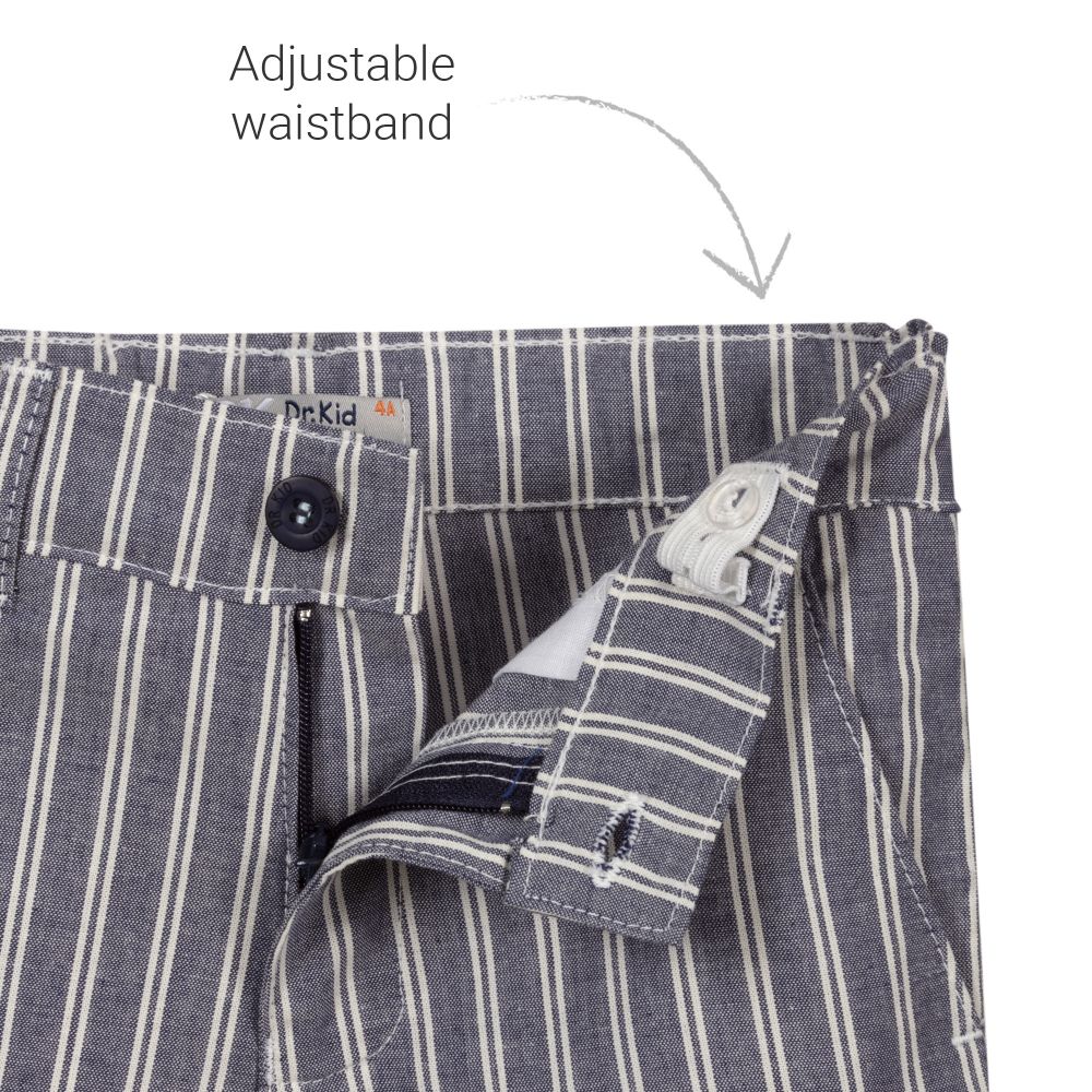 Dr. Kid-Blue Striped Cotton Shorts | Childrensalon Outlet
