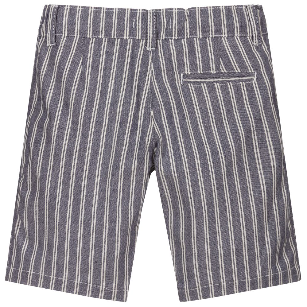 Dr. Kid-Blue Striped Cotton Shorts | Childrensalon Outlet