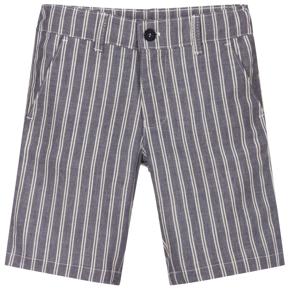 Dr. Kid-Blue Striped Cotton Shorts | Childrensalon Outlet