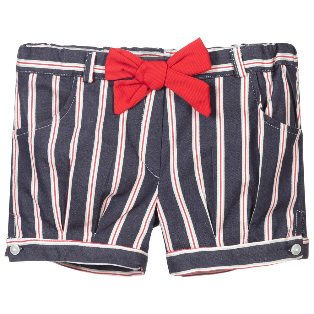 Dr. Kid - Blue Striped Cotton Shorts | Childrensalon