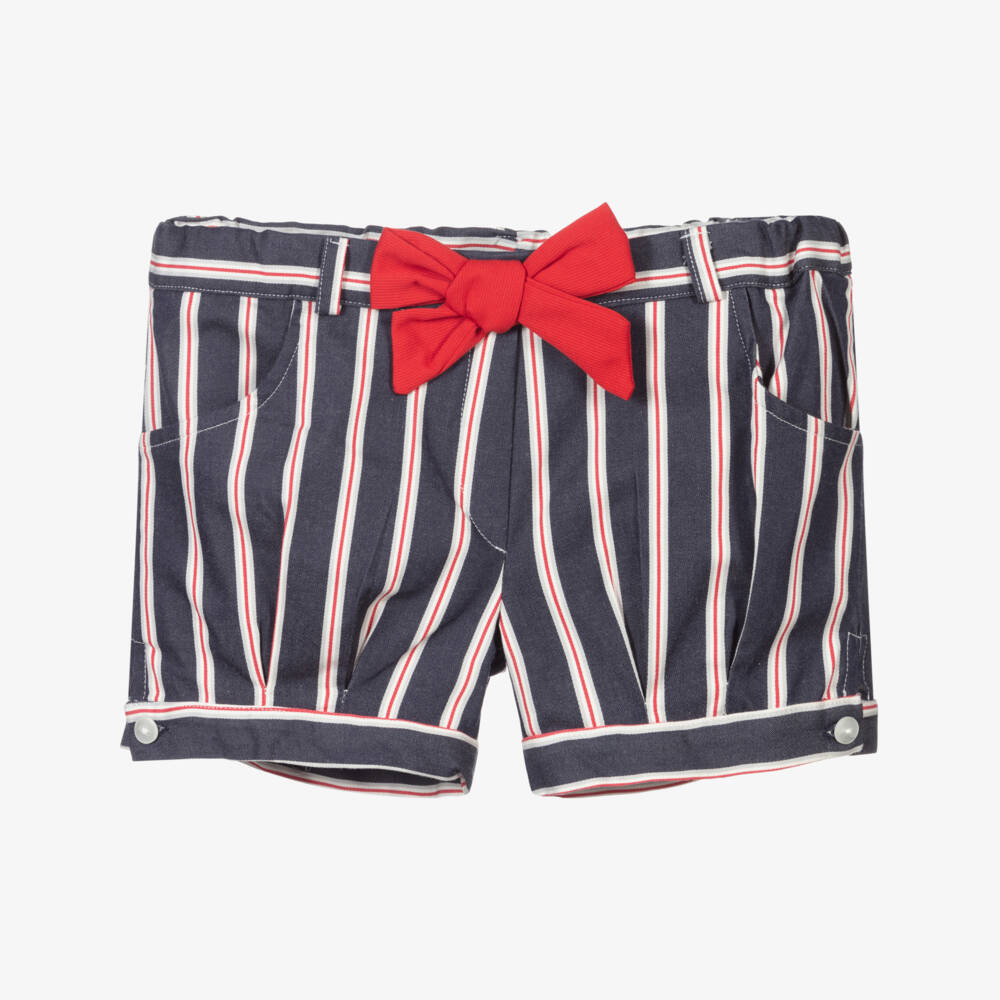 Dr. Kid-Blue Striped Cotton Shorts | Childrensalon Outlet