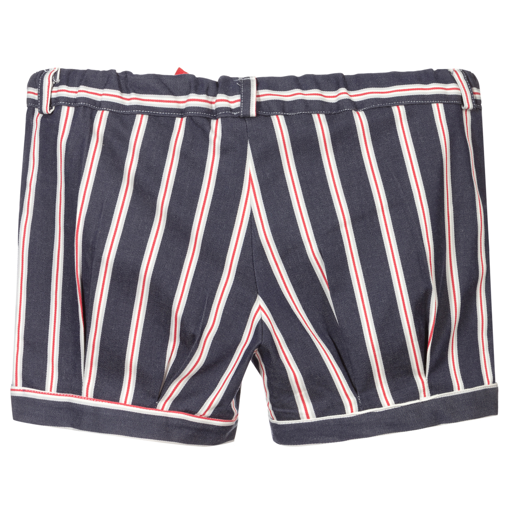 Dr. Kid-Blue Striped Cotton Shorts | Childrensalon Outlet